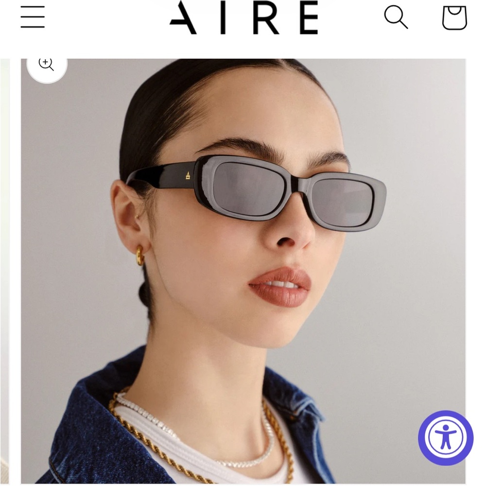 AIRE Black Rectangular Sunglasses NWT - image 1